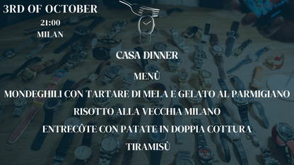 Casa Dinner in Milan October 3rd